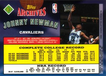 1992-93 Topps Archives #83 Johnny Newman Back