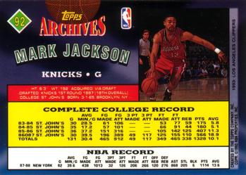 1992-93 Topps Archives #92 Mark Jackson Back