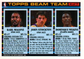 1992-93 Topps - Beam Team #4 Dominique Wilkins / John Stockton / Karl Malone Back