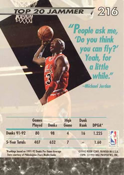 1992-93 Ultra #216 Michael Jordan Back