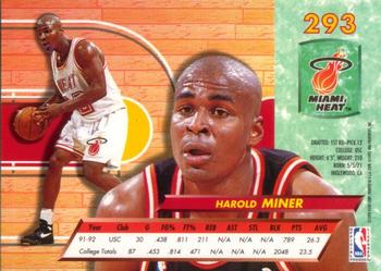 1992-93 Ultra #293 Harold Miner Back