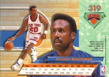 1992-93 Ultra #319 Rolando Blackman Back