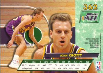 1992-93 Ultra #362 John Crotty Back