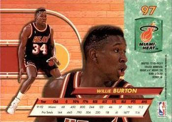 1992-93 Ultra #97 Willie Burton Back