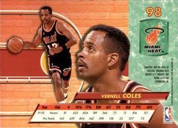 1992-93 Ultra #98 Vernell Coles Back