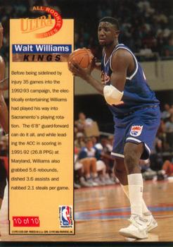 1992-93 Ultra - All-Rookie Series #10 Walt Williams Back
