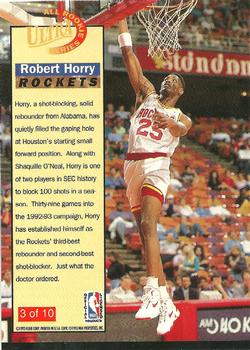 1992-93 Ultra - All-Rookie Series #3 Robert Horry Back