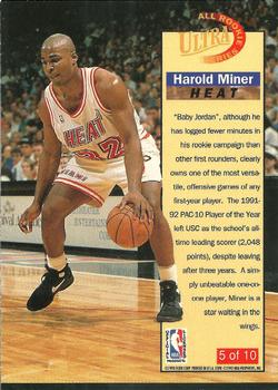 1992-93 Ultra - All-Rookie Series #5 Harold Miner Back