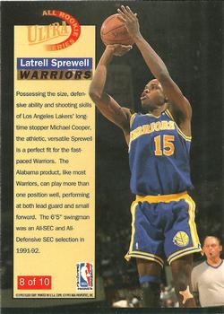 1992-93 Ultra - All-Rookie Series #8 Latrell Sprewell Back
