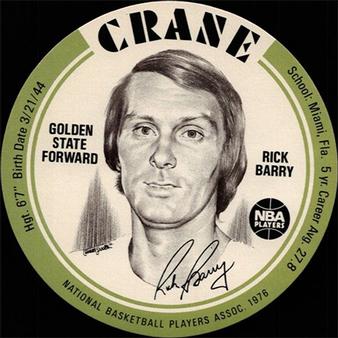 1976-77 Crane Potato Chips Discs #NNO Rick Barry Front