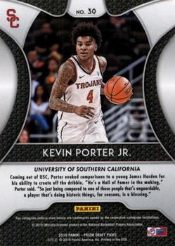 2019 Panini Prizm Draft Picks #30 Kevin Porter Jr. Back