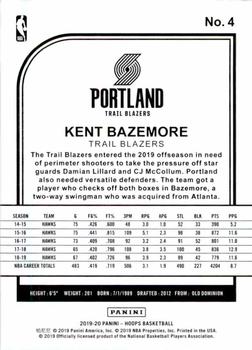 2019-20 Hoops #4 Kent Bazemore Back