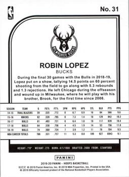 2019-20 Hoops #31 Robin Lopez Back