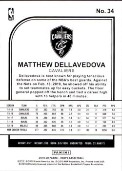 2019-20 Hoops #34 Matthew Dellavedova Back