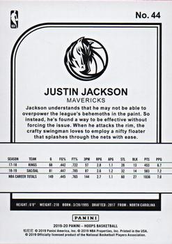 2019-20 Hoops #44 Justin Jackson Back