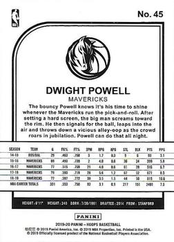 2019-20 Hoops #45 Dwight Powell Back