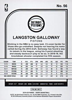 2019-20 Hoops #56 Langston Galloway Back