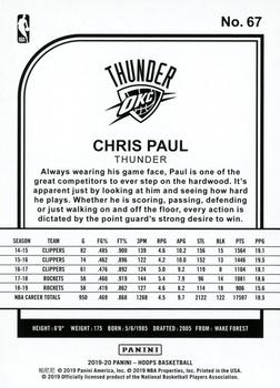 2019-20 Hoops #67 Chris Paul Back