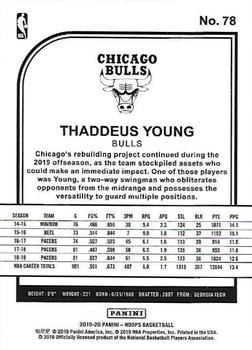 2019-20 Hoops #78 Thaddeus Young Back