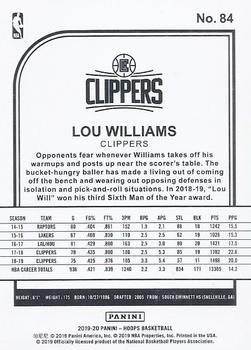 2019-20 Hoops #84 Lou Williams Back