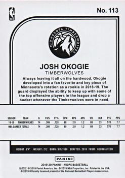2019-20 Hoops #113 Josh Okogie Back