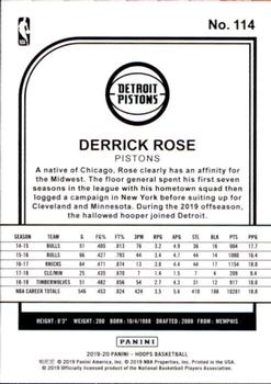 2019-20 Hoops #114 Derrick Rose Back