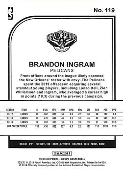 2019-20 Hoops #119 Brandon Ingram Back