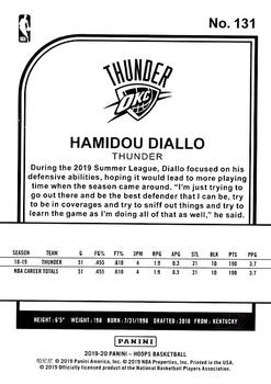 2019-20 Hoops #131 Hamidou Diallo Back