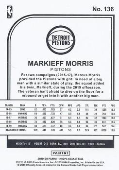 2019-20 Hoops #136 Markieff Morris Back
