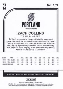 2019-20 Hoops #159 Zach Collins Back