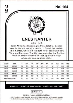 2019-20 Hoops #164 Enes Kanter Back