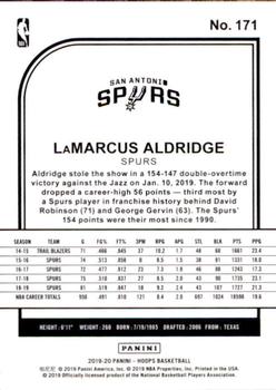 2019-20 Hoops #171 LaMarcus Aldridge Back