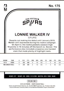 2019-20 Hoops #175 Lonnie Walker IV Back