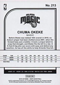 2019-20 Hoops #213 Chuma Okeke Back