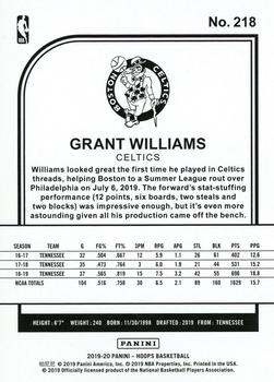 2019-20 Hoops #218 Grant Williams Back