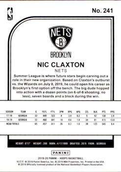 2019-20 Hoops #241 Nicolas Claxton Back