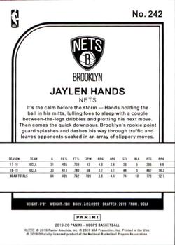 2019-20 Hoops #242 Jaylen Hands Back