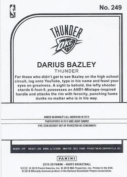 2019-20 Hoops #249 Darius Bazley Back