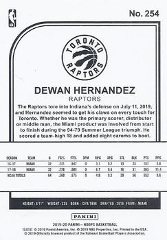 2019-20 Hoops #254 Dewan Hernandez Back