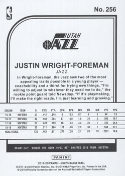 2019-20 Hoops #256 Justin Wright-Foreman Back