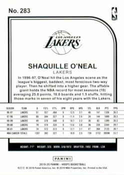 2019-20 Hoops #283 Shaquille O'Neal Back