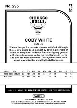 2019-20 Hoops #295 Coby White Back
