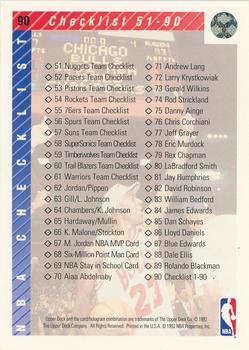 1992-93 Upper Deck #90 Checklist: 1-90 Back
