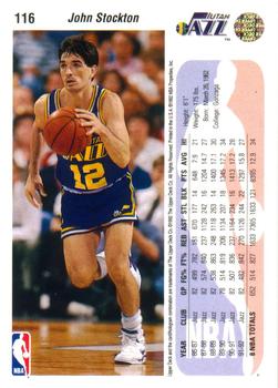 1992-93 Upper Deck #116 John Stockton Back