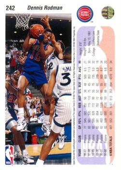 1992-93 Upper Deck #242 Dennis Rodman Back