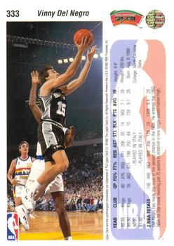 1992-93 Upper Deck #333 Vinny Del Negro Back