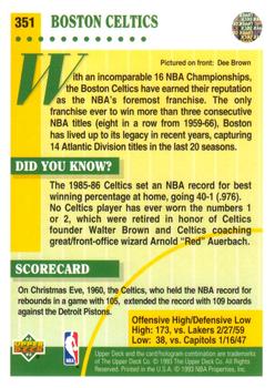 1992-93 Upper Deck #351 Boston Celtics Back