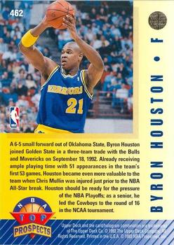 1992-93 Upper Deck #462 Byron Houston Back