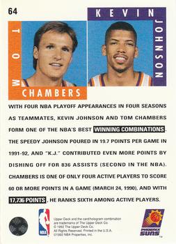 1992-93 Upper Deck #64 Tom Chambers / Kevin Johnson Back
