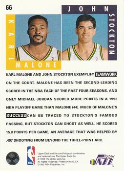 1992-93 Upper Deck #66 Karl Malone / John Stockton Back